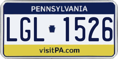 PA license plate LGL1526