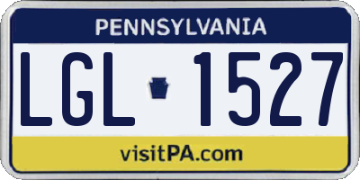 PA license plate LGL1527