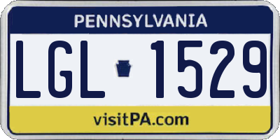 PA license plate LGL1529