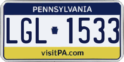PA license plate LGL1533