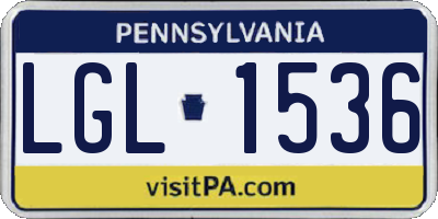 PA license plate LGL1536