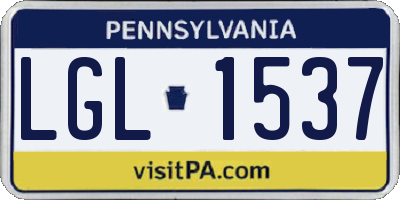 PA license plate LGL1537