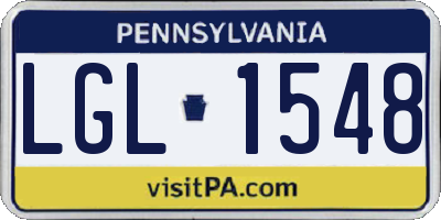 PA license plate LGL1548