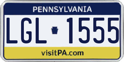 PA license plate LGL1555