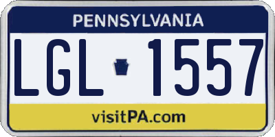 PA license plate LGL1557