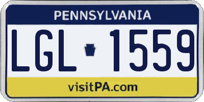 PA license plate LGL1559