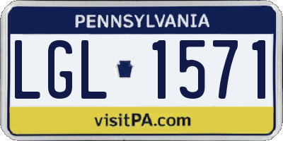 PA license plate LGL1571