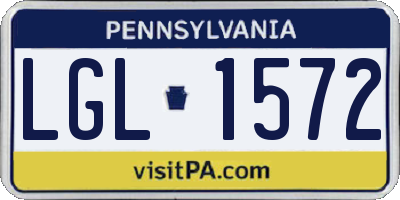 PA license plate LGL1572