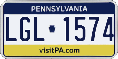 PA license plate LGL1574