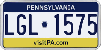 PA license plate LGL1575