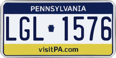 PA license plate LGL1576