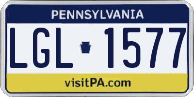 PA license plate LGL1577