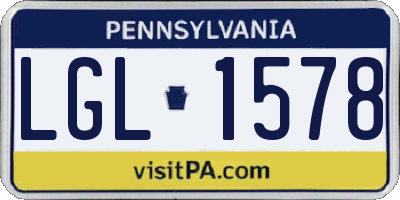 PA license plate LGL1578