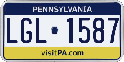 PA license plate LGL1587