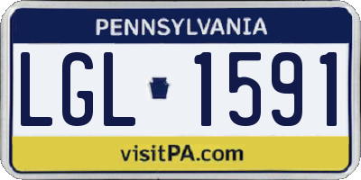 PA license plate LGL1591