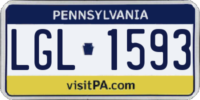 PA license plate LGL1593