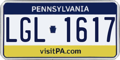 PA license plate LGL1617