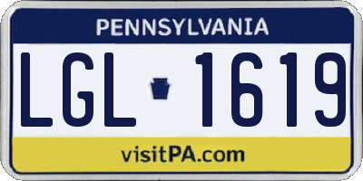 PA license plate LGL1619