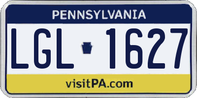 PA license plate LGL1627