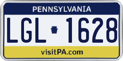 PA license plate LGL1628