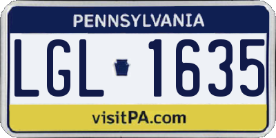PA license plate LGL1635