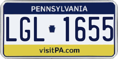 PA license plate LGL1655