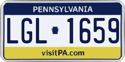 PA license plate LGL1659