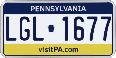 PA license plate LGL1677