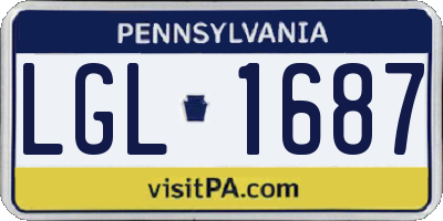 PA license plate LGL1687