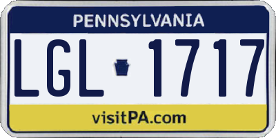 PA license plate LGL1717
