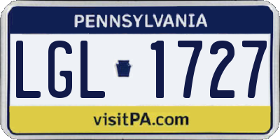 PA license plate LGL1727
