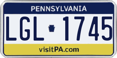 PA license plate LGL1745