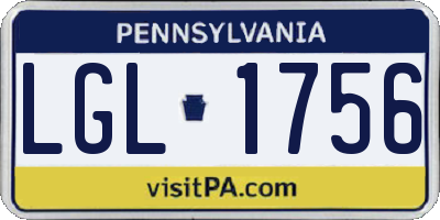 PA license plate LGL1756