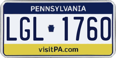 PA license plate LGL1760