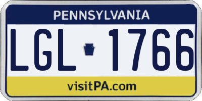 PA license plate LGL1766