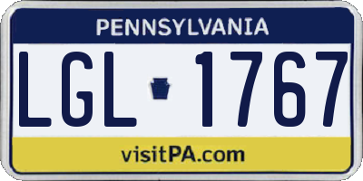 PA license plate LGL1767