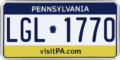 PA license plate LGL1770