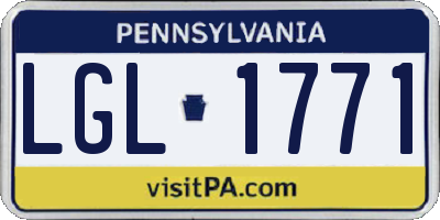 PA license plate LGL1771