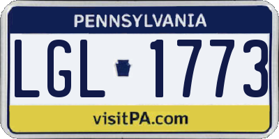 PA license plate LGL1773