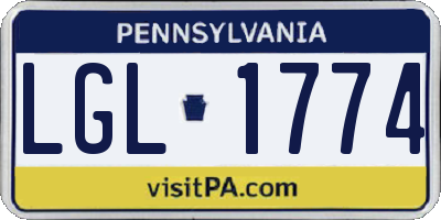 PA license plate LGL1774
