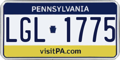 PA license plate LGL1775
