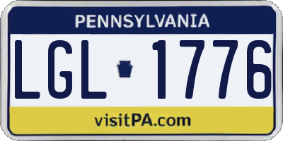 PA license plate LGL1776