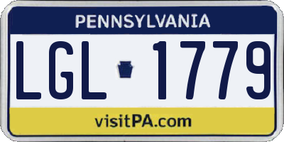PA license plate LGL1779