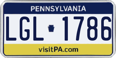 PA license plate LGL1786