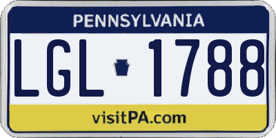 PA license plate LGL1788