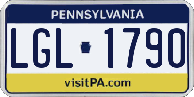 PA license plate LGL1790