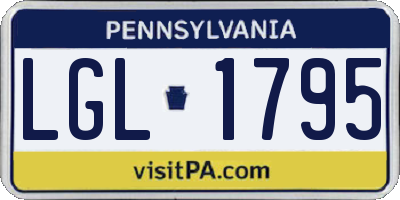 PA license plate LGL1795