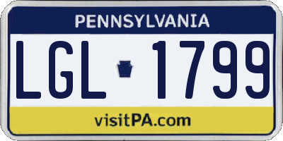 PA license plate LGL1799