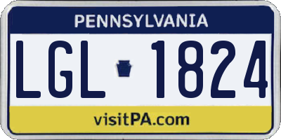 PA license plate LGL1824