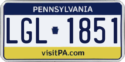 PA license plate LGL1851